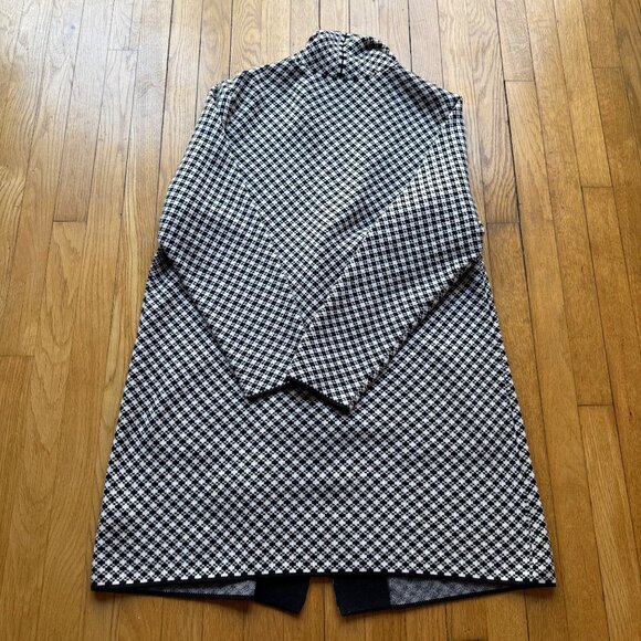 Lands End Size XL 18 Black & White Houndstooth Shawl Collar Long Cardigan Jacket - Picture 11 of 15
